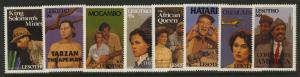 Lesotho 817-24 MNH Movies, Cinema, Clarke Gable, John Wayne, Meryl Streep 