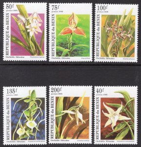 Benin MNH 795-800 Orchids Flowers 1995 SCV 3.55