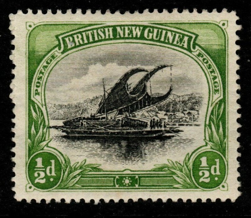 PAPUA SG1 1901 ½d BLACK & YELLOW-GREEN MTD MINT 