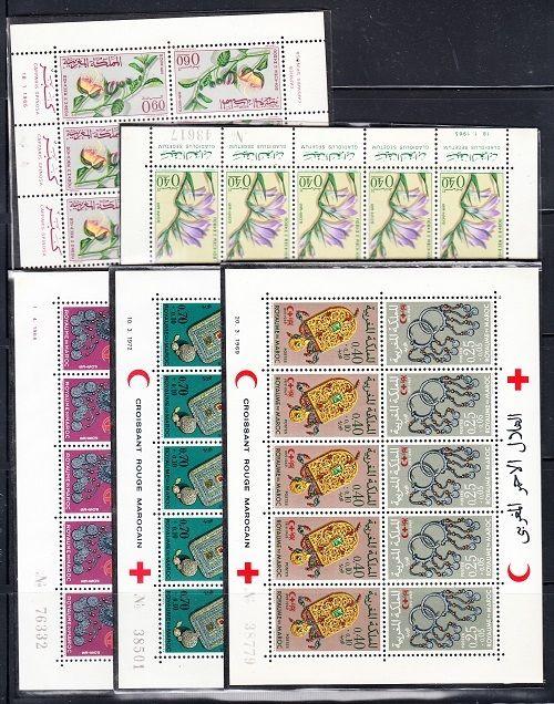 Morocco - small group of 5 different mini-sheets. Mint NH