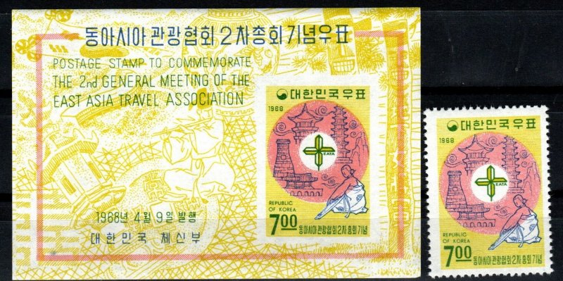 Korea #599, 599a   MNH CV $5.75 (X1452)