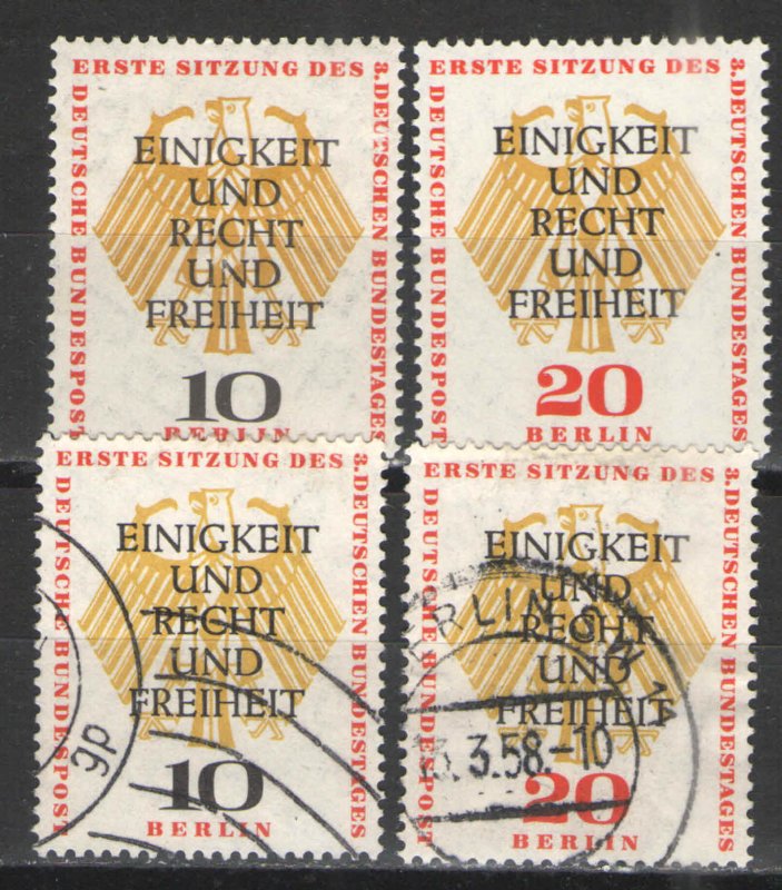 Germany - Deutsche Bundespost Berlin 1957 Sc# 9N158-159 MH & Used VG/F