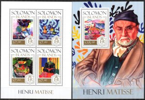 Solomon Islands 2013 Art Paintings Henri Matisse Sheet + S/S MNH