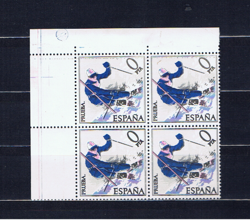 SPAIN 1960'S proof block of 4 for winter olympics