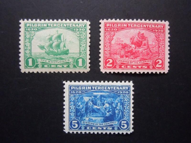 1920 #548, 549, 550 Pilgrim Issues MNH OG VF #7 SCV $97.50