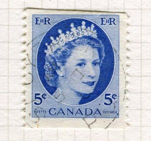 CANADA; 1954 early QEII issue Coil Stamp fine used 5c. value