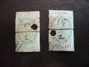 Stamps - Straits Settlements - Revenues - Used Part Set of 2 Stamps