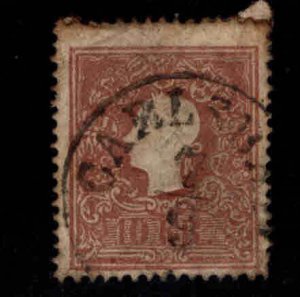 Austria Ostrich Scott 10 Used stamp, paper adhesions, nice cancel