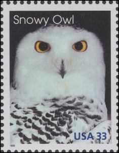 US 3290 Arctic Animals Snowy Owl 33c single MNH 2000