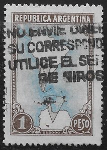 Argentina #594 1p Map of South Africa