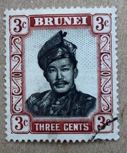 Brunei 1952 3c Sultan, used. Scott 85, CV $0.25.   SG 102