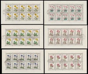 ✔️ CZECHOSLOVAKIA 1960 FLORA FLOWERS MINISHEET- MI. 1234/1239 (o) USED [CSB4A]