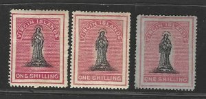 VIRGIN ISLANDS 1868 S.G.21, 21B WHITE & TONED PAPER MINT HINGED C.V. $480