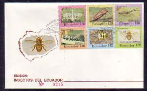 Ecuador, Scott cat. 1309-1314. Insects issue. First day cover. ^
