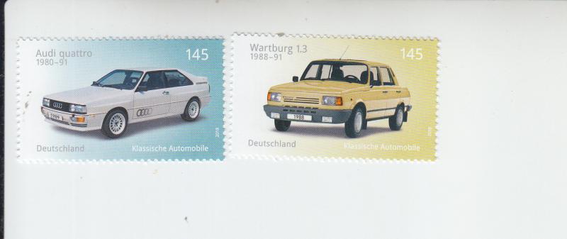 2018 Germany Classic Cars Audi & Wartburg (2) (Scott 3028-29) MNH