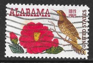 USA 1375: 6c Northern Flicker (Colaptes auratus), Camellia, used, VF