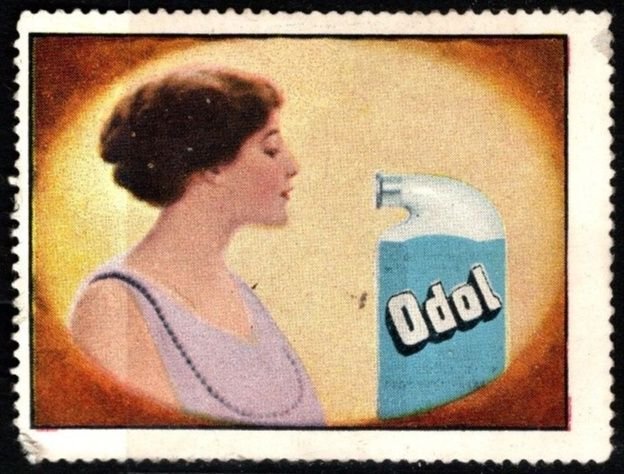 Vintage Germany Poster Stamp Odol Mouthwash Unused