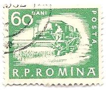 Romania 1358 (used) 60b harvester, green (1960)