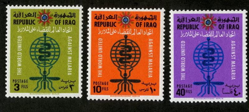 IRAQ 314-316 MNH SCV $2.25 BIN $1.25 MALERIA / MEDICINE