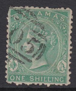 QV Bahamas 1/- 1 Shilling Green 1863 SG38 Used CV £300