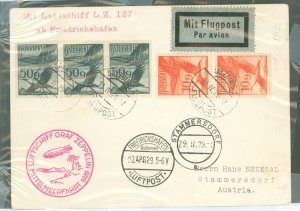 Austria C23/C26 Zeppelin mail to Spain (Seville transit on back) Only 143 pieces posted at Salzberg. 1929