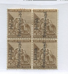 Bechuanaland 1891 2d overprinted block of 4 mint o.g. hinged at top