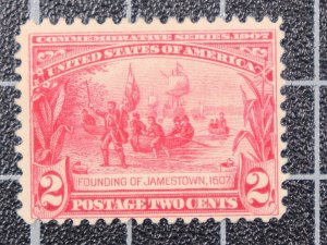 Scott 329 - 2 Cents Jamestown - MNH - Nice Stamp - SCV - $85.00
