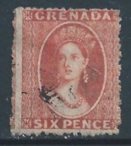 Grenada #5i Used 6p Queen Victoria - Wmk. 5 - Orange Red