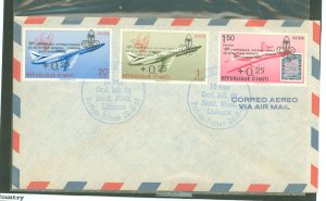 Haiti CB32-CB34 Airplanes 3 stamp 1st day cover unaddressed.