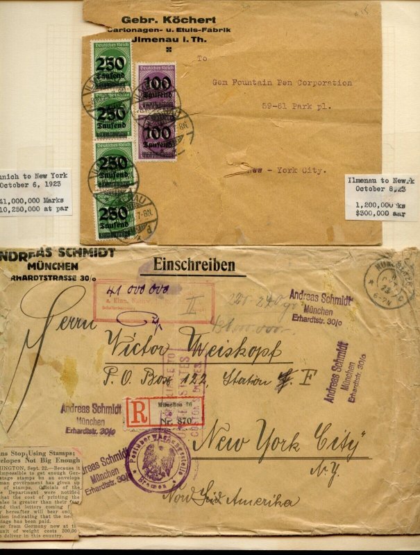 LOT OF SEVEN GERMAN INFLATION ERA  COVERS 1922/23 AS SHOWN