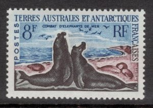 FRENCH ANTARCTIC 1963 Elephant Seals; Scott 22, Yvert 13C; MNH