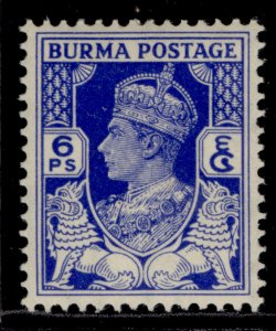 BURMA GVI SG20, 6p bright blue, M MINT.