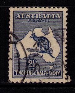 AUSTRALIA Sc# 39 USED FVF Kangaroo & Map Split WMK 9