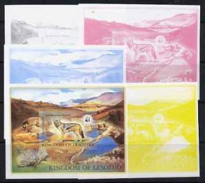 Lesotho 1981 WWF - Jackal Wildlife m/sheet, the set of 5 ...