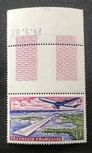 FRENCH POLYNESIA scott C28 border stamp dated MNH