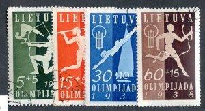 1938 Lithuania  Sc# B43-46 used cv. $15 ( 1654 WX )