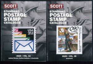 2025 Scott Standard Postage Stamp Catalogue Worldwide US UN (A-B) Volume 1 +GIFT