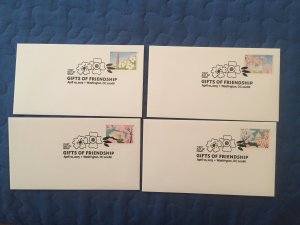 4 FDC Washington GIFTS Frienship unaddressed