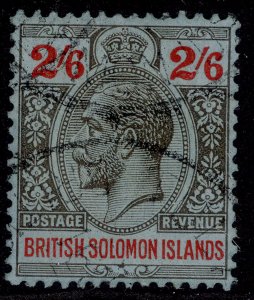 BRITISH SOLOMON ISLANDS GV SG50, 2s 6d black & red/blue, FINE USED. Cat £60.