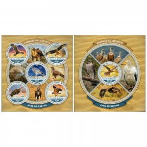 Birds of Prey Stamp Bundle of 2 Aquila Rapax Melierax Canorus S/S MNH #8811-8815