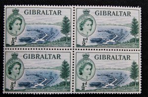 Gibraltar #132,SG145 MNH Block of 4 QE2 1953