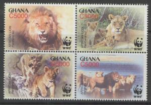 GHANA SG3432/5 2004 LIONS MNH