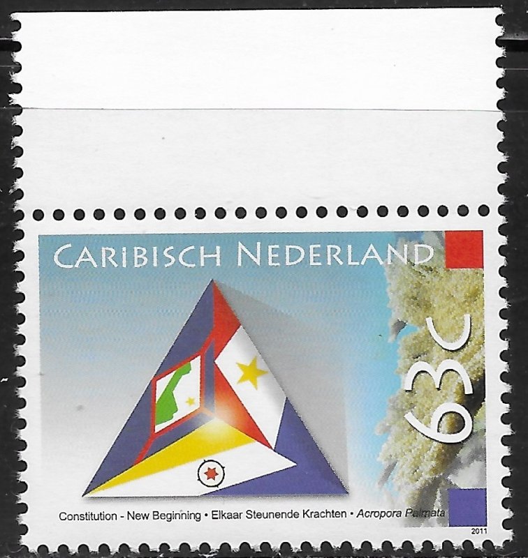 Caribbean Netherlands #2 63c Triangle w/Flags  ~ MNH