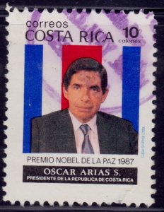 Costa Rica, 1987, Nobel Peace Prize to Pres. Oscar Arias Sanchez, 10c, used**