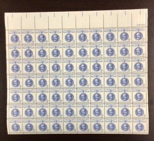 1165 Gustaf Mannerheim,  Champion of Liberty  MNH 4 c Sheet of 70 FV $2.80 1960