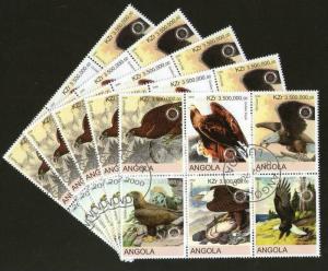 Angola 2000 Birds of Prey Golden Eagle Raptor Setenant BLK/6 Cancelled X5 # 1...