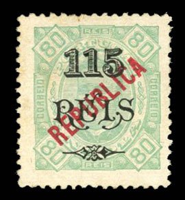 Portuguese Colonies, Angola #175 Cat$250, 1915 115r on 80r, unused without gum