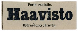 (I.B) Finland Railways : Parcel Label (Haavisto)