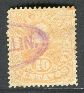 COLOMBIA;  1886 early classic fine used 10c. value