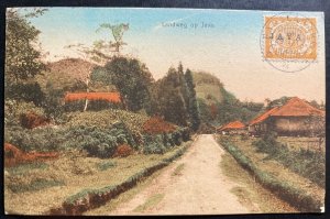 1913 Padalarang Netherlands Indies Color Picture Postcard Cover To Garfield USA